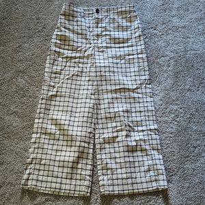 Madewell Wide-Leg Emmett Windowpane Crop Pants